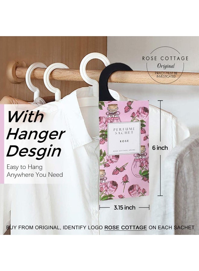 ROSE COTTAGE Large 12 Packs Rose Hanging Closet Deodorizer Air Freshener Long Lasting Scented Sachets Smell Goods for House - Image 2